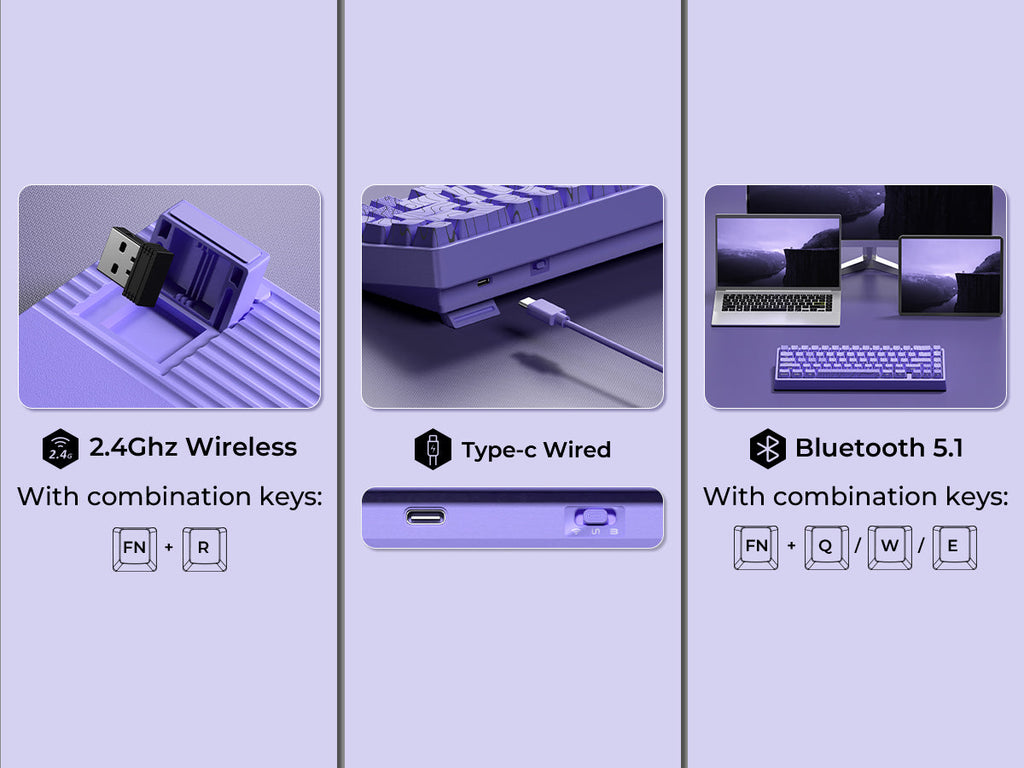 XVX M67 JadeStone VIA Tri-Mode Mechanical Keyboard with IMD-Tech Keycaps (Interstellar Black)