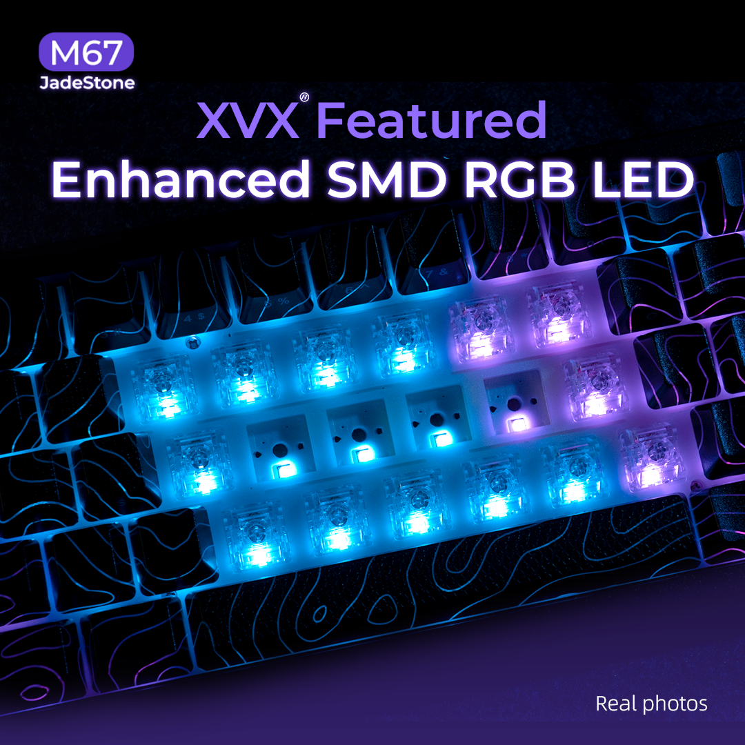 XVX M67 JadeStone VIA Tri-Mode Mechanical Keyboard with IMD-Tech Keycaps (Interstellar Black)