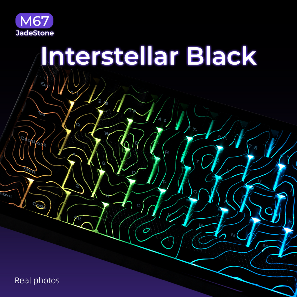 XVX M67 JadeStone VIA Tri-Mode Mechanical Keyboard with IMD-Tech Keycaps (Interstellar Black)
