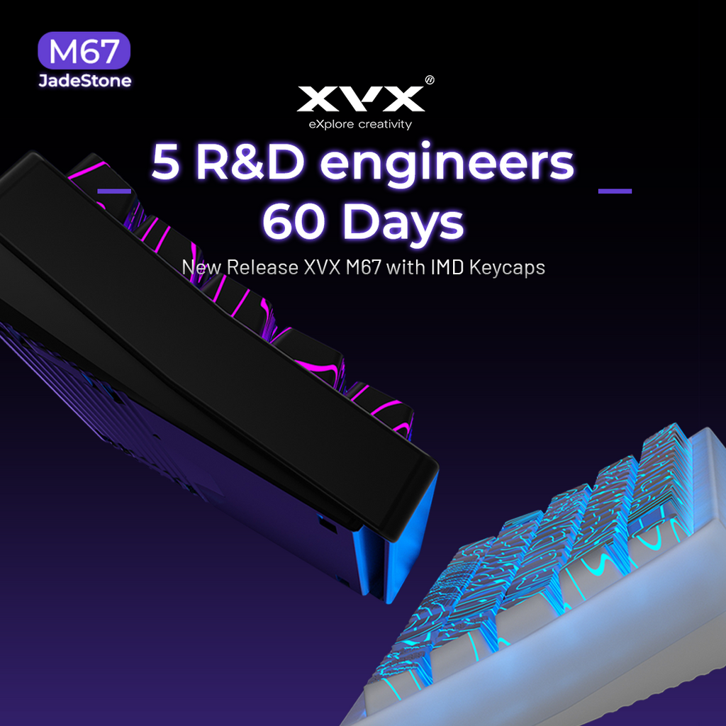 XVX M67 JadeStone VIA Tri-Mode Mechanical Keyboard with IMD-Tech Keycaps (Interstellar Black)